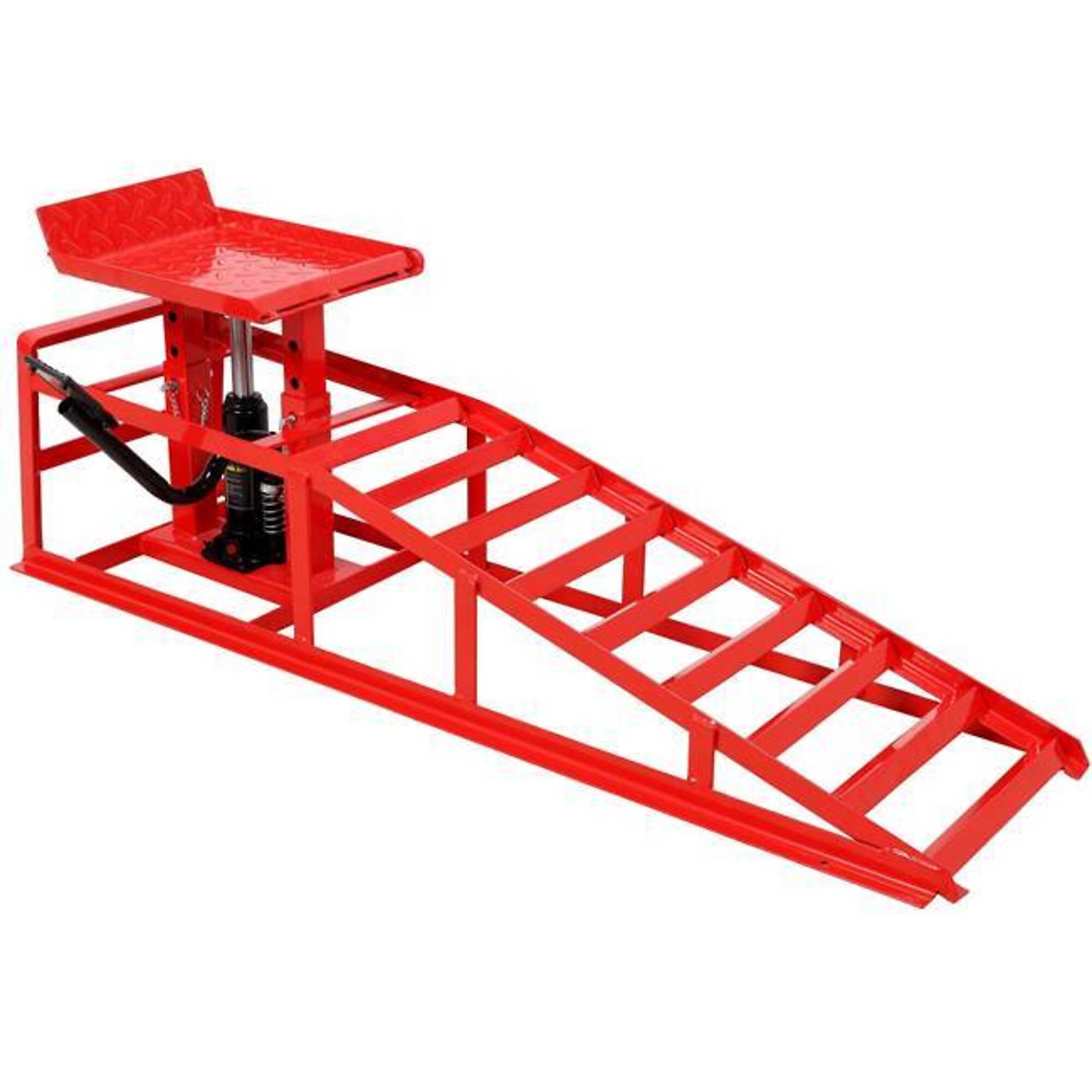 5 Ton Hydraulic Ramps w/pedal (2 Pack), red, BAC-W465P265961